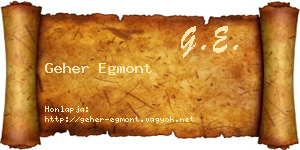 Geher Egmont névjegykártya